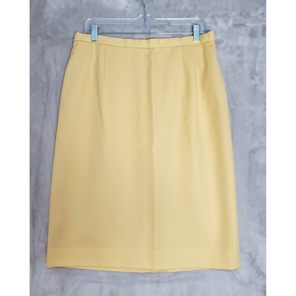 Pendleton Skirt & Blazer Set Women's Size 16 Petite 100% Virgin Wool Yellow EUC - Picture 10 of 15